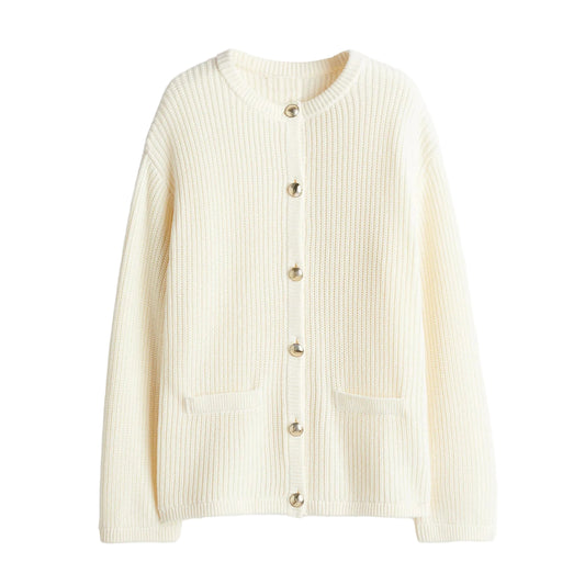 Damski kardigan z okrągłym dekoltem